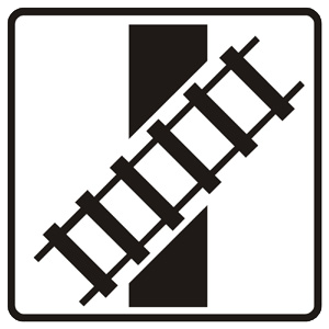 Značka - Tvar kríženia cesty so železničnou dráhou (E11)