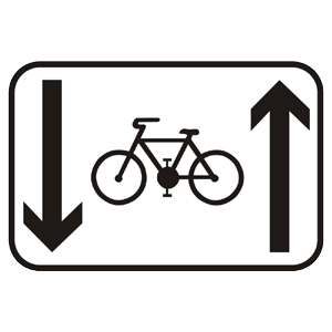 Značka - Jazda cyklistov v oboch smeroch povolená (E16c)