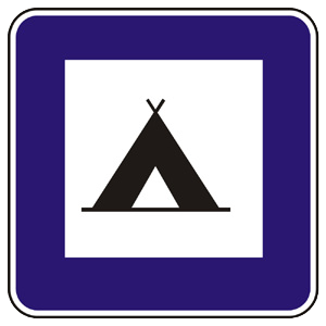 Značka - Táborisko pre stany (II15a)