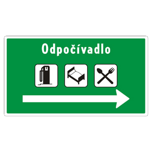 Značka - II18c: Odpočívadlo s objektmi služieb (vzor) (vzor)