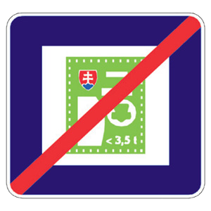 Značka - Koniec úhrady diaľničnou nálepkou (II22b)