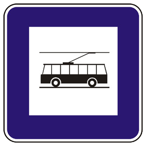 Značka - Zastávka trolejbusu (II7b)