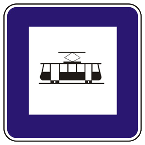 Značka - Zastávka električky (II7c)