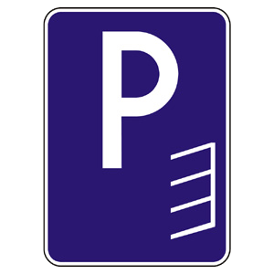 Značka - Parkovisko (šikmé státie) (IP13b)