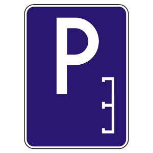 Značka - Parkovisko (pozdĺžne státie) (IP13c)
