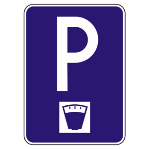 Značka - Platené parkovisko (parkovacie miesta s plateným státím) (IP17a)
