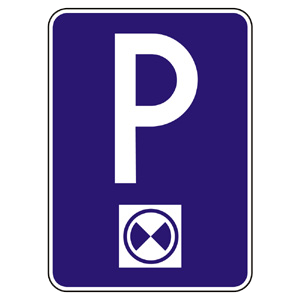 Značka - Platené parkovisko (parkovacie miesta s regulovaným státím) (IP17b)