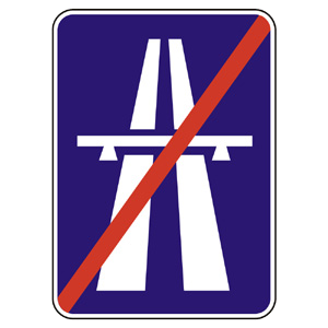 Značka - Koniec diaľnice (IP23b)