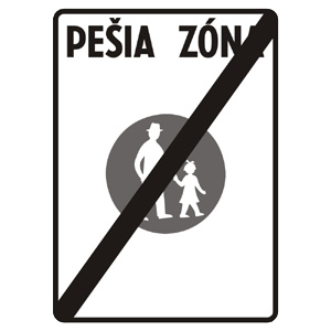 Značka - Koniec pešej zóny (IP25b)