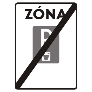 Značka - Koniec zóny s plateným parkovaním (IP27b)