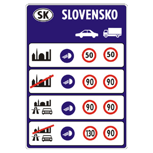 Značka - Všeobecne najvyššie dovolené rýchlosti (IP33)