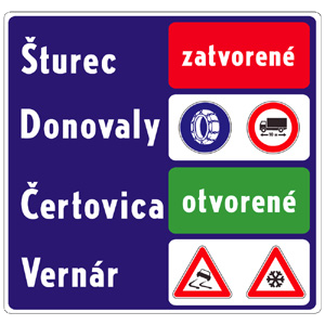 Značka - Všeobecné informácie o dopravných obmedzeniach (IP34b)