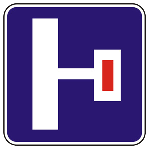 Značka - Návesť pred slepou pozemnou komunikáciou (IP5)