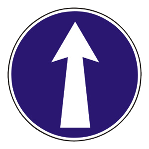 Značka - Prikázaný smer jazdy priamo (C1)