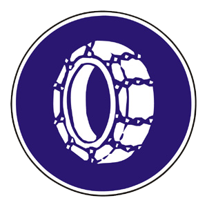 Značka - Použiť protisklzové reťaze (C14)