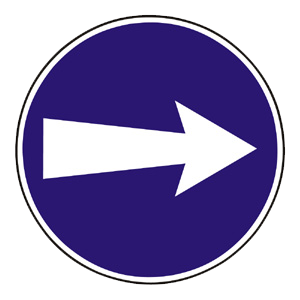 Značka - Prikázaný smer jazdy vpravo (C2)