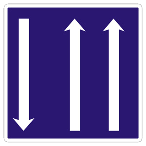 Značka - Usporiadanie jazdných pruhov (C20)