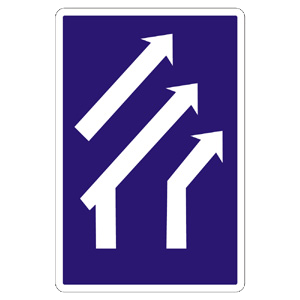 Značka - Usporiadanie jazdných pruhov (C21)