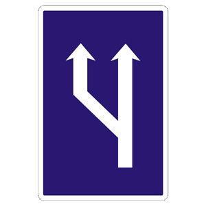 Značka - Zvýšenie počtu jazdných pruhov (C22a)