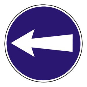 Značka - Prikázaný smer jazdy vľavo (C3)