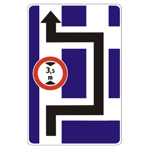 Značka - Návesť pred križovatkou s obmedzením (IS13)