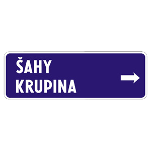 Značka - Smerová tabuľa (s dvomi cieľmi) (IS18b)