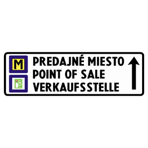 Značka - Smerová tabuľa k predajnému miestu (IS22c)