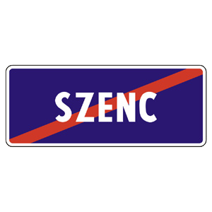 Značka - Označenie koniec obce v jazyku maďarskej menšiny (IS37b)