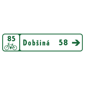 Značka - Smerová tabuľa pre cyklistov (s jedným cieľom) (IS40c)