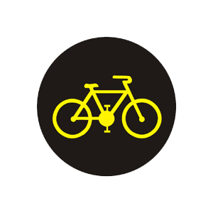 Značka - S11c: Doplnkový signál s prerušovaným žltým svetlom v tvare cyklistu