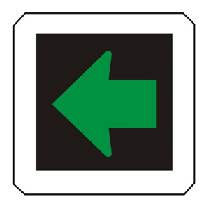 Značka - S4: Signál so zeleným svetlom v tvare šípky pre opustenie križovatky