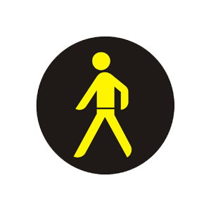 Značka - S6a: Signál so žltým svetlom v tvare chodca