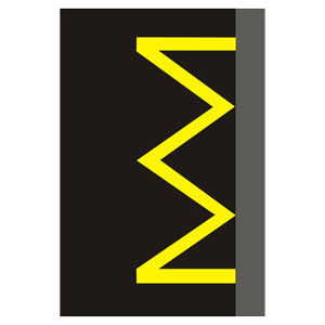 Značka - Žltá kľukatá čiara (V12a)