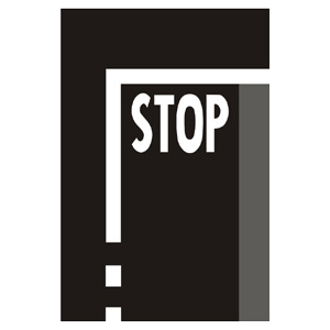 Značka - Priečna súvislá čiara s nápisom STOP (V5c)