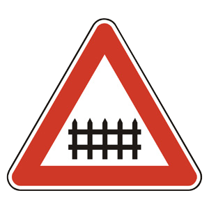 Značka - Železničné priecestie so závorami (A25)