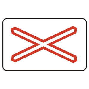 Značka - Výstražný kríž pre železničné priecestie jednokoľajové (A30a)