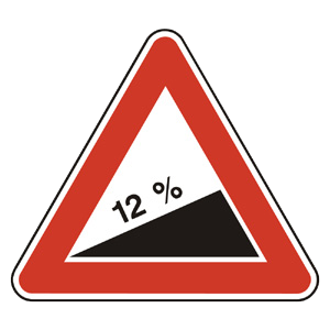 Značka - Nebezpečné stúpanie (A3b)