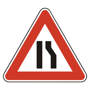 Značka - Zúžená vozovka sprava (A4b)