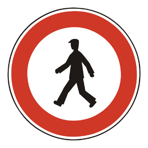 Značka - B13: Zákaz vstupu chodcov (B13)