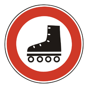 Značka - B14: Zákaz vstupu korčuliarov (B14)