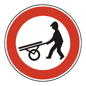 Značka - B16: Zákaz vjazdu ručných vozíkov (B16)