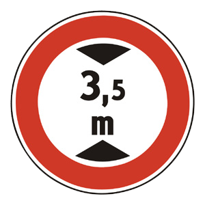 Značka - B24: Zákaz vjazdu vozidiel, ktorých výška presahuje vyznačenú hranicu (B24)