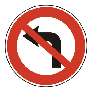 Značka - B27b: Zákaz odbočovania vľavo (B27B)