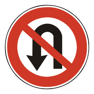 Značka - B28: Zákaz otáčania (B28)