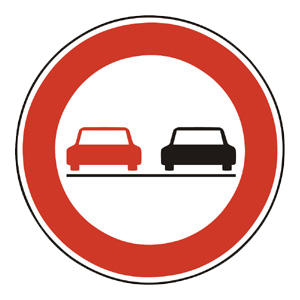 Značka - B29a: Zákaz predchádzania (B29A)