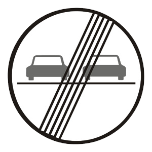 Značka - B29b: Koniec zákazu predchádzania (B29B)