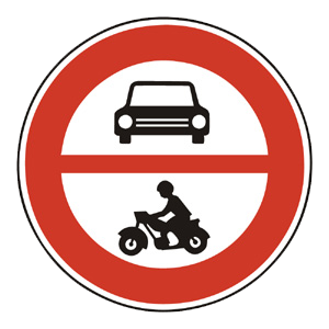 Značka - B3: Zákaz vjazdu všetkých motorových vozidiel (B3)
