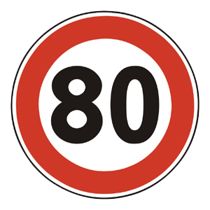 Značka - B31a: Najvyššia dovolená rýchlosť (B31A)