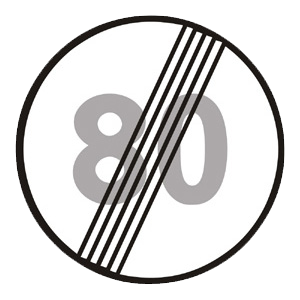 Značka - B31b: Koniec najvyššej dovolenej rýchlosti (B31B)