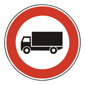 Značka - B6: Zákaz vjazdu nákladných automobilov (B6)
